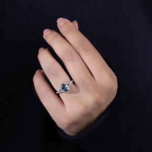 blue color diamond ring