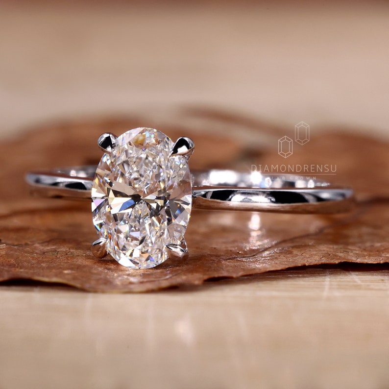 oval lab grown diamond ring