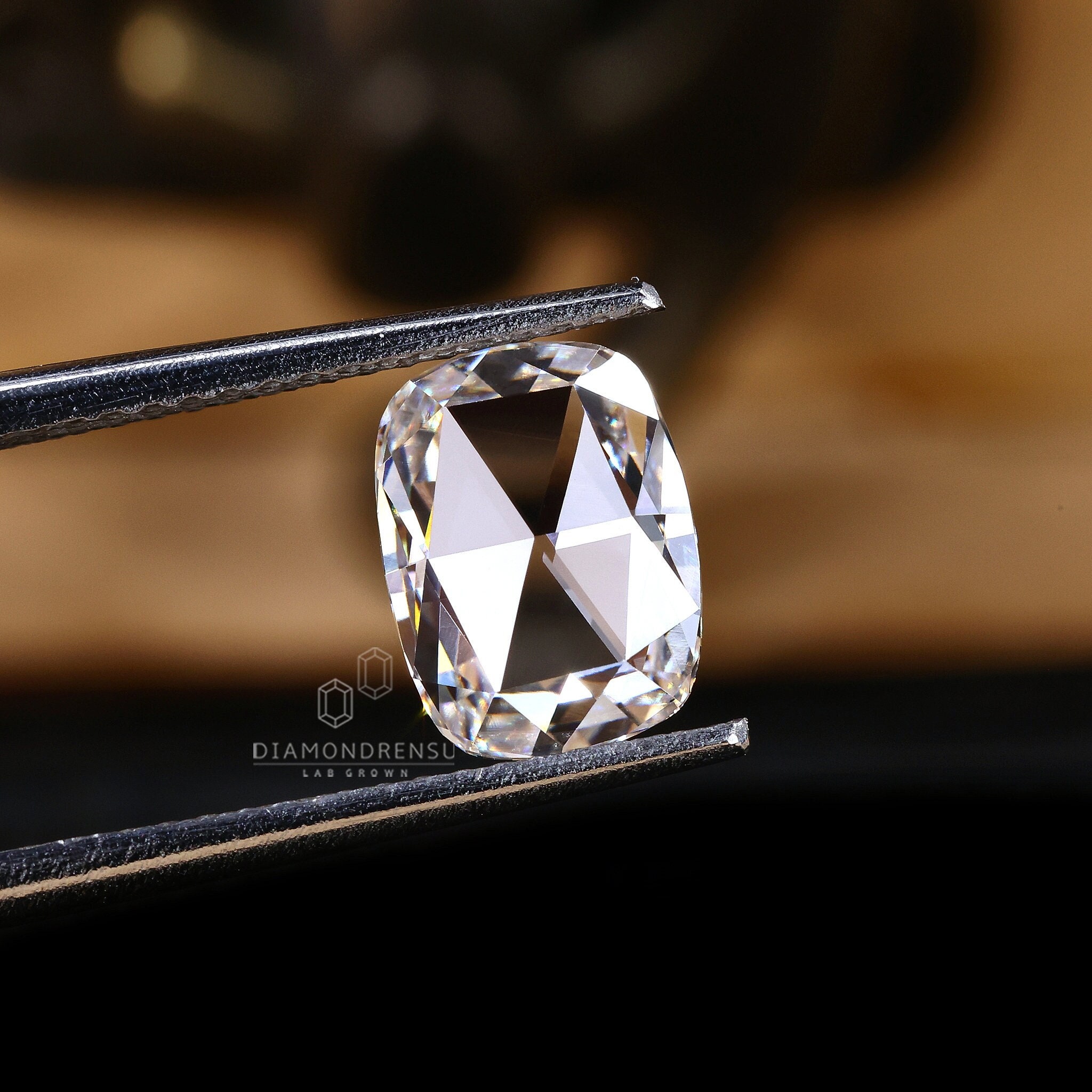 Cushion Shaped Rose Cut Diamond 1.48 CT Cushion Rose Cut Lab