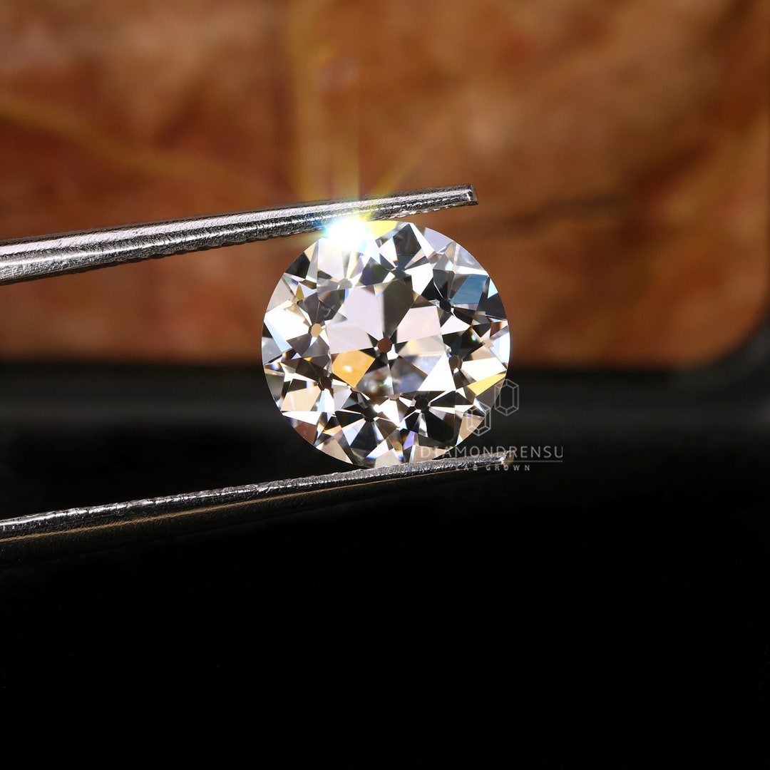 European Cut Lab Diamond Round Old European Cut Lab Grown Diamond, Vintage Cut Lab Created ...