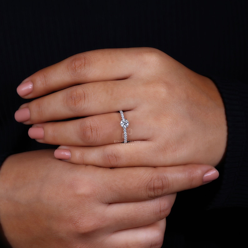 Anniversary Gift Idea: Handmade Diamond Ring - Worn Perspective