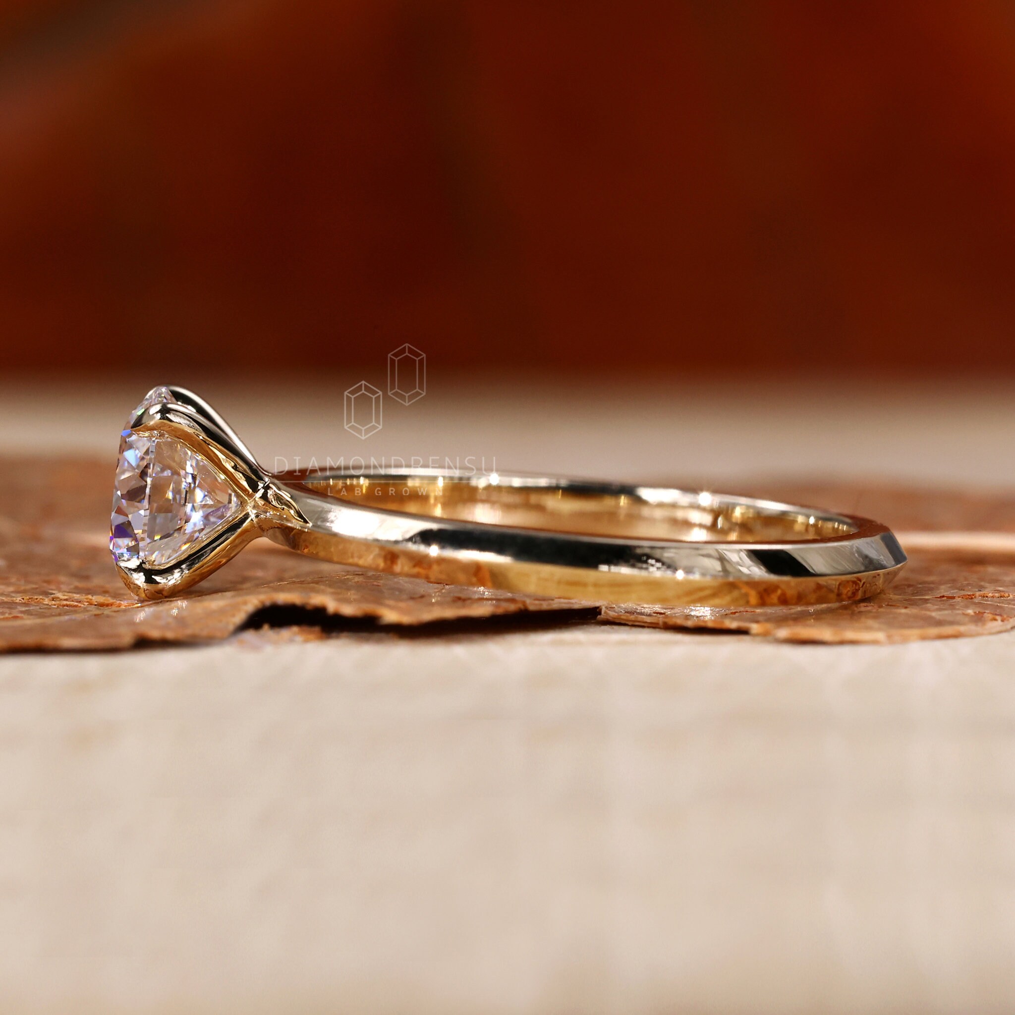 0.92 CT ラウンド ラボ グロウン ダイヤモンド リング、E/VS2 ラボ