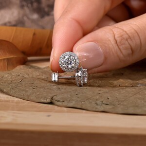 round diamond wedding earrings