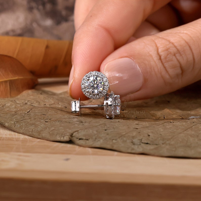 round diamond wedding earrings