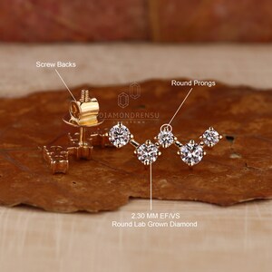 round diamond stud for women