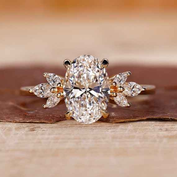 Oval Diamond Ring - Hidden Halo Engagement Ring, IGI Certified Lab Grown Diamond, Oval Wedding Ring for Women, Anniversary Gifts for Her