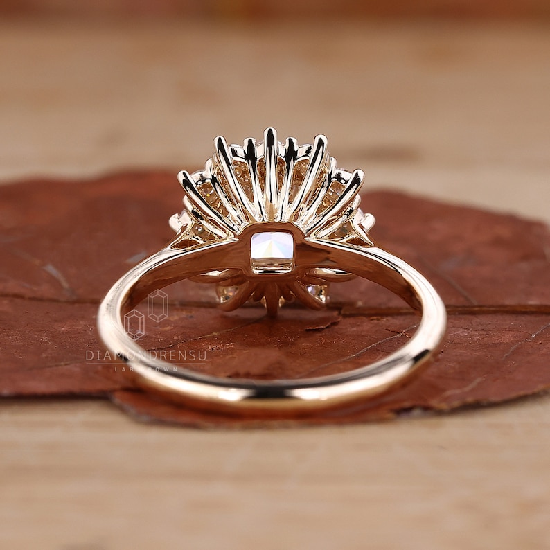 Artistic view of the lab grown diamond ring by Diamondrensu, highlighting craftsmanship
