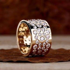 Unisex Ring, Round Diamond Ring, 3.92 TW Lab Grown Diamond Wedding Ring, Flush Setting Ring, Anniversary Gift for Him/Her, Comfort Fit Ring
