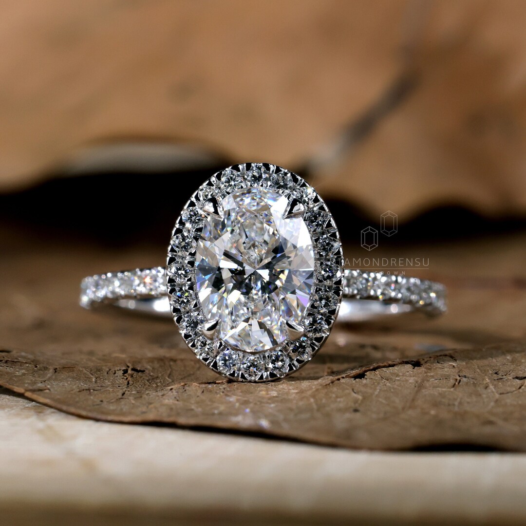 Bague Solitaire Or Blanc 18K Avec Diamant De Laboratoire 1 Carat - Qualité E VS1, Pour Fiançailles Ou Mariage