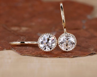 Old European Cut Diamond Earrings, Dangle and Drop Earrings in Lab Grown Diamonds, Vintage Style Earrings, Gifts for Mother, Wife, Daughter