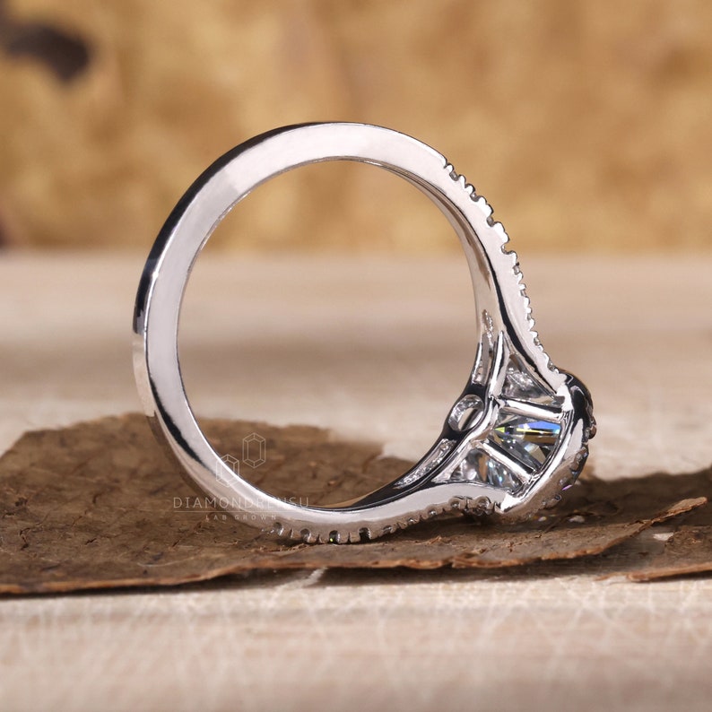 oval cut blue diamond ring