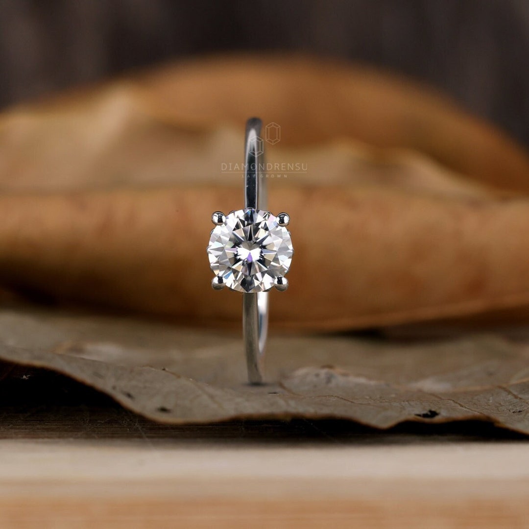 CT Round Diamond Engagement Ring, Solitaire Lab Gown Diamond Ring,  Wedding Ring, Ring for Women, Propose Ring, Anniversary Gift Ring