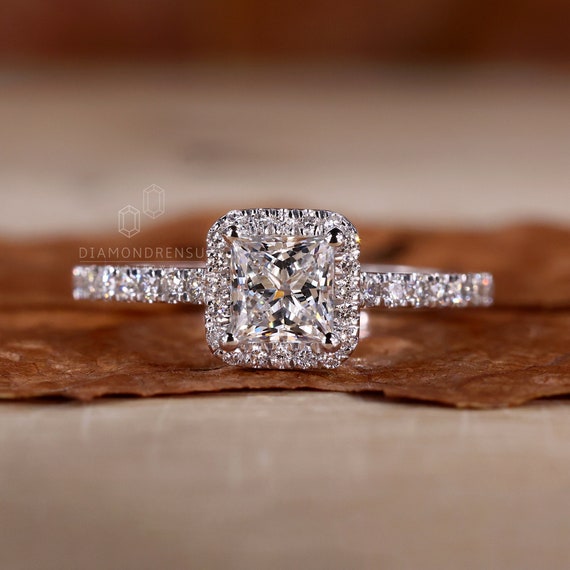 princess cut dress ring Princess Cut Diamond Micropave Engagement Ring 7