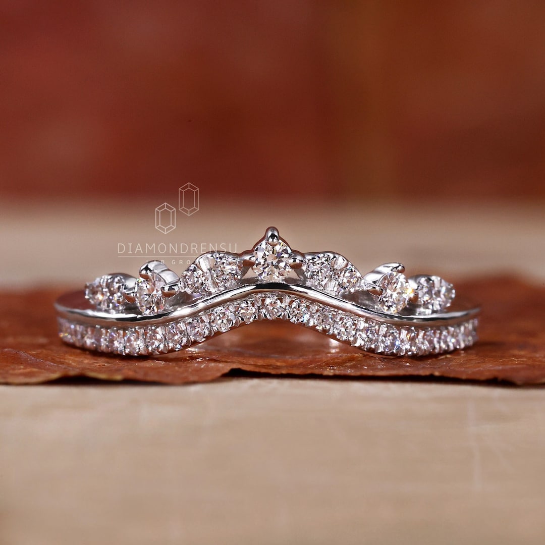 Tiara Wedding Band, 0.34 TW Round Lab Grown Diamond Band, EF/VS Lab