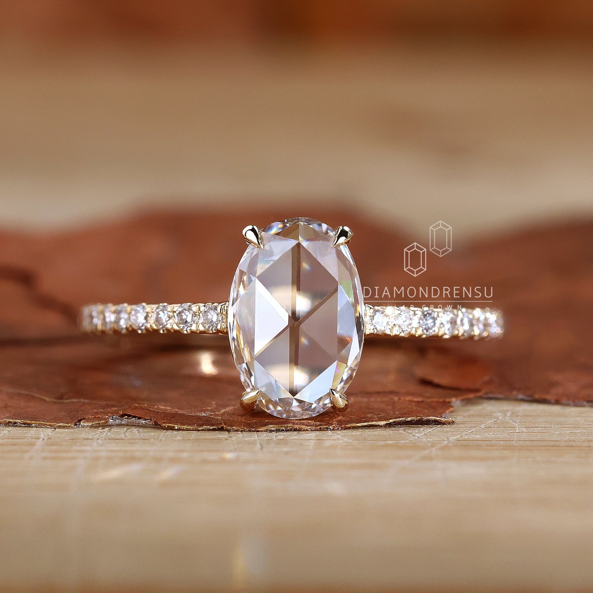 Oval rose cut diamond deals