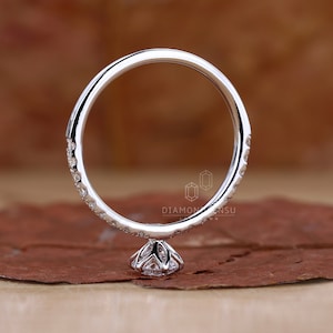 Pave Wedding Ring with Detailed Craftsmanship - Close-up