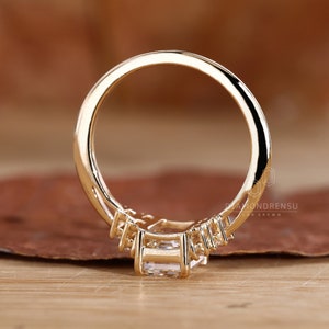 Emerald Cut Diamond Engagement Ring With Side Baguette Diamonds, IGI ...