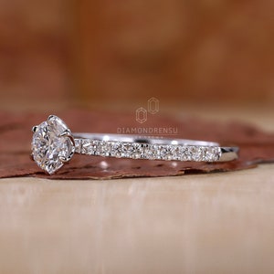 6 Prong Engagement Ring Showcase - Side Angle