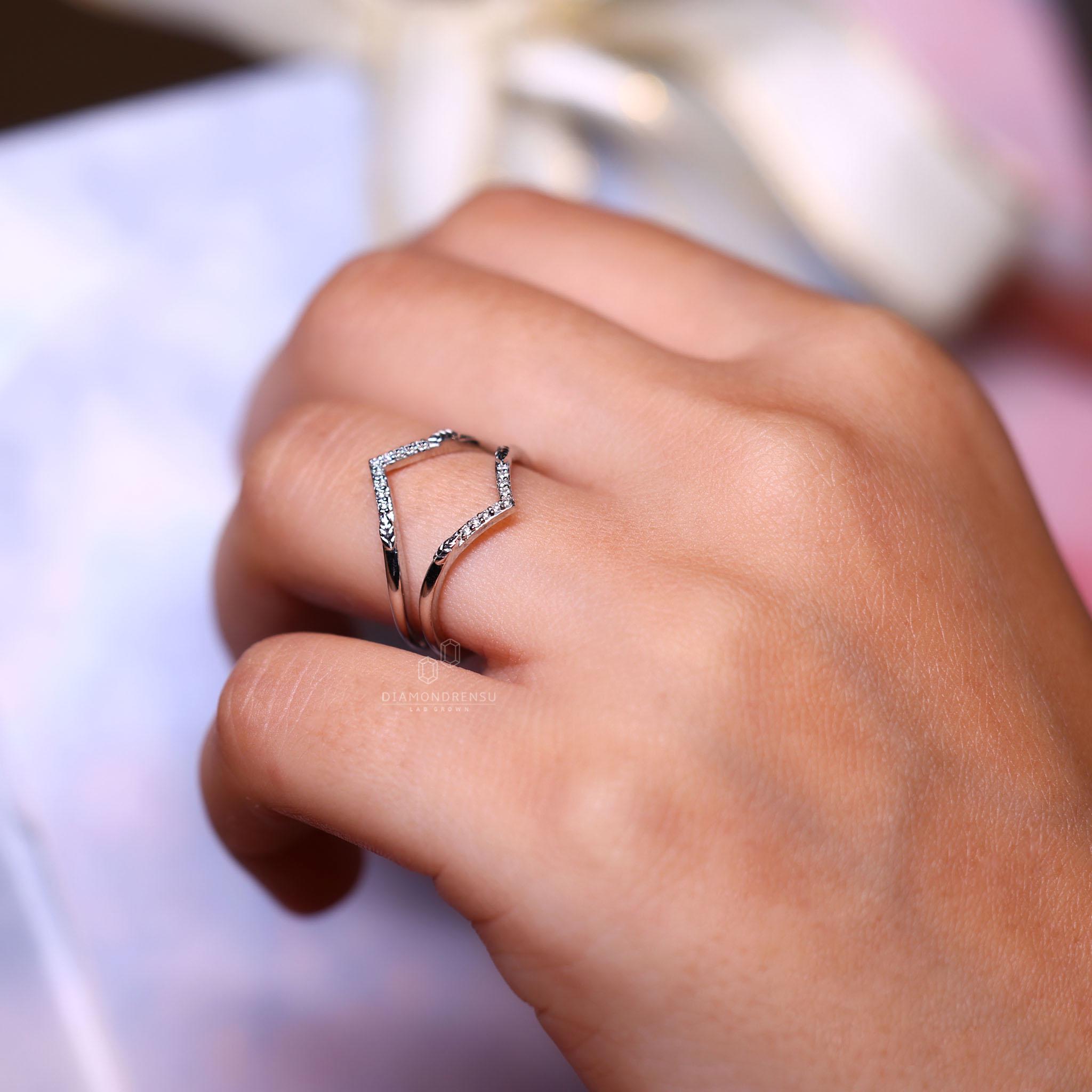 Round Lab Grown Diamond Ring Enhancer for Engagement Ring, Petal Design ...