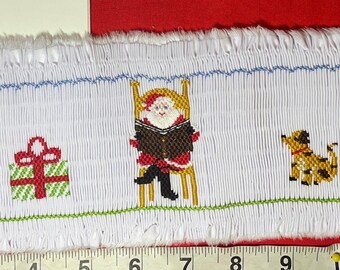 Papá Noel, Señora Claus, insertos de smocked PRE de Navidad, suministros de costura