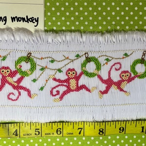 Monkey theme  PRE smocked Insert, Sewing Supplies, Swimming, Swinging