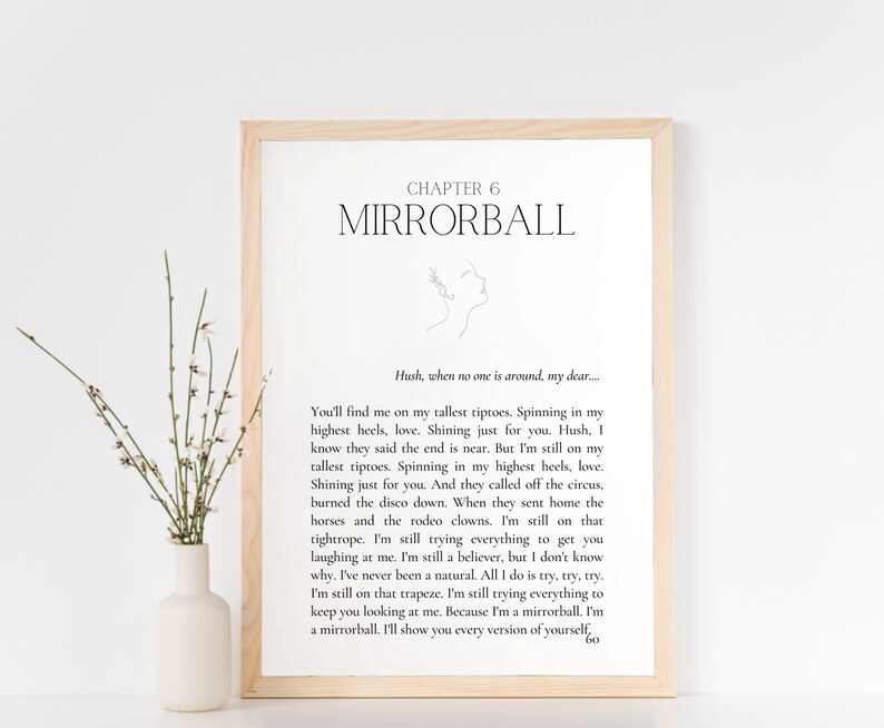 Mirrorball Digital Chapter Lyric Print Printable Taylor Swift Folklore Album Art Wall Decor Red folklore evermore 1989 image 5