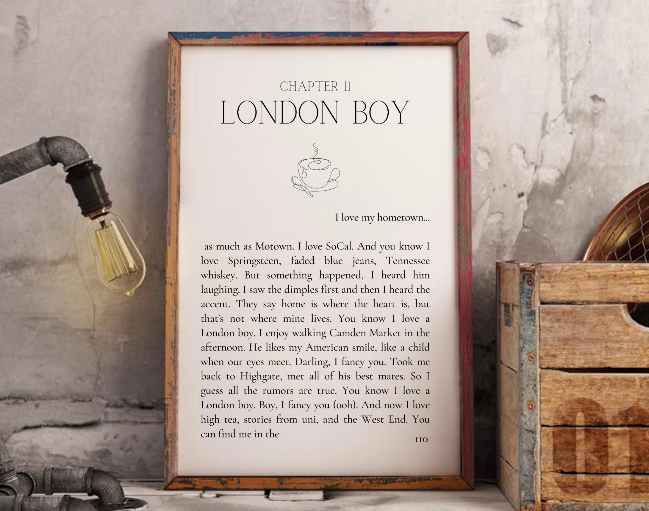 London Boy Digital Lyric Print Printable Taylor Swift Lover Etsy UK