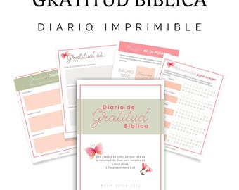 Printable Bible Gratitude Journal | English & Spanish PDFs | Christian Gratitude Planner | Faith Journal for Women | Instant Download