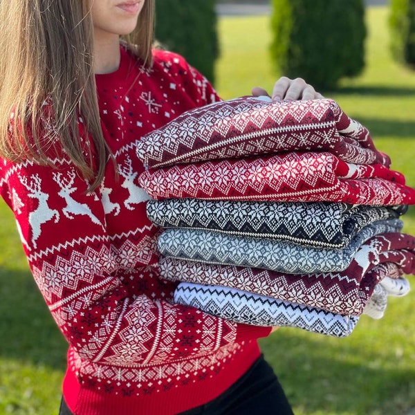 Christmas Sweater for Women, Holiday Warm Sweater, Christmas Pullover, Jumper, Sweater Weather, Sweater Party, Christmas Gift