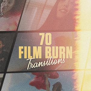 70 FILM BURN TRANSITIONS | Only Mov & MP4 Files Film Burn Overlay for Videos, Film Overlay, Light Leak Overlay, Photo Grain burn effect