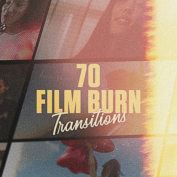 70 FILM BURN TRANSITIONS | Only Mov & MP4 Files Film Burn Overlay for Videos, Film Overlay, Light Leak Overlay, Photo Grain burn effect