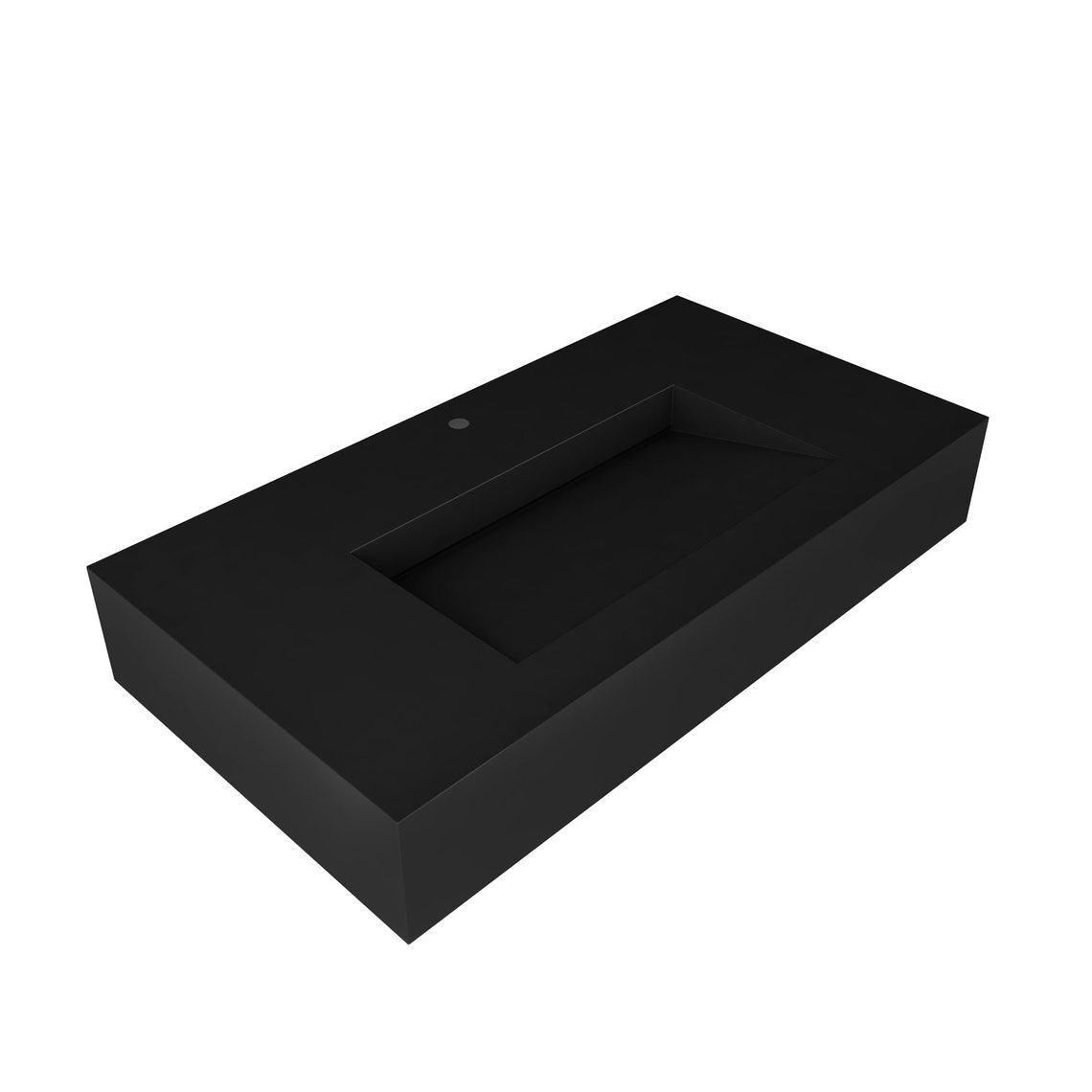 36 Inch Black Wall Mount Ramp Sink Wallmount Minimalist Etsy