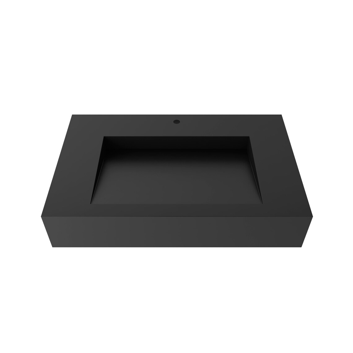 Wallmounted Minimalist Black Floating Sink With Ramp Basin Etsy