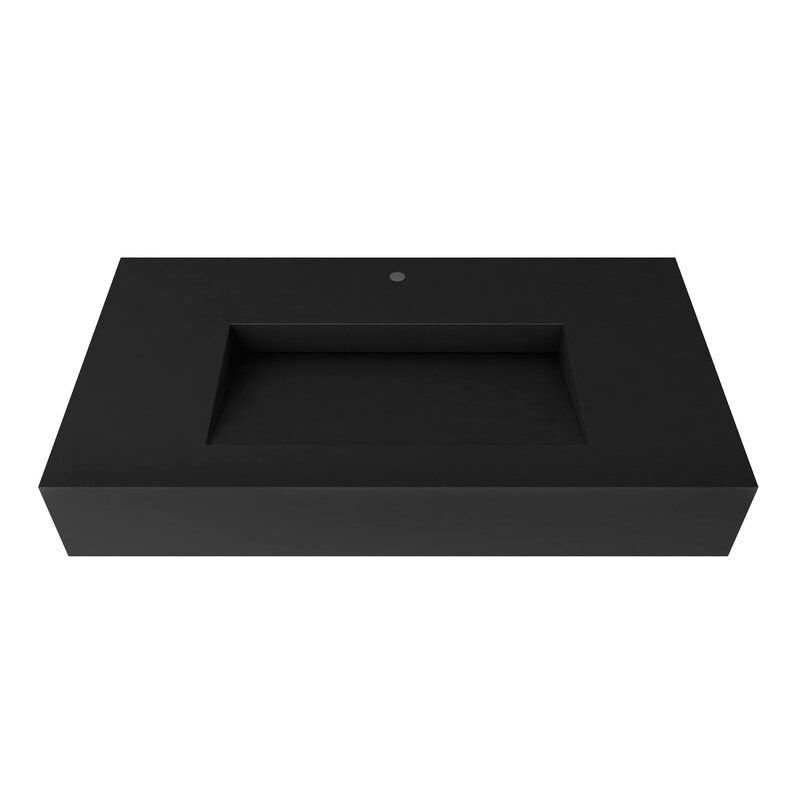 36 Inch Black Wall Mount Ramp Sink Wallmount Minimalist Etsy