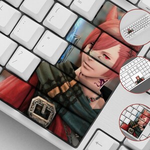Touches FFXIV avec Graha Tia : Touches d'ordinateur créatives pour le bureau à domicile - OEM Cherry XDA - Final Fantasy - Touches personnalisées possibles