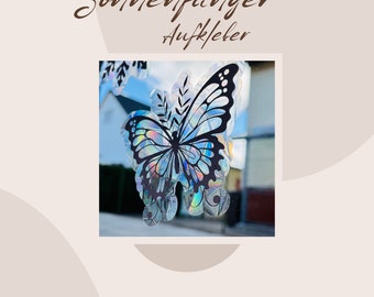 Suncatcher Sticker Schmetterling | Sonnenfänger mit Regenbogeneffekt | Lichtspiel Regenbogen | Fenster Aufkleber | Fensterdeko