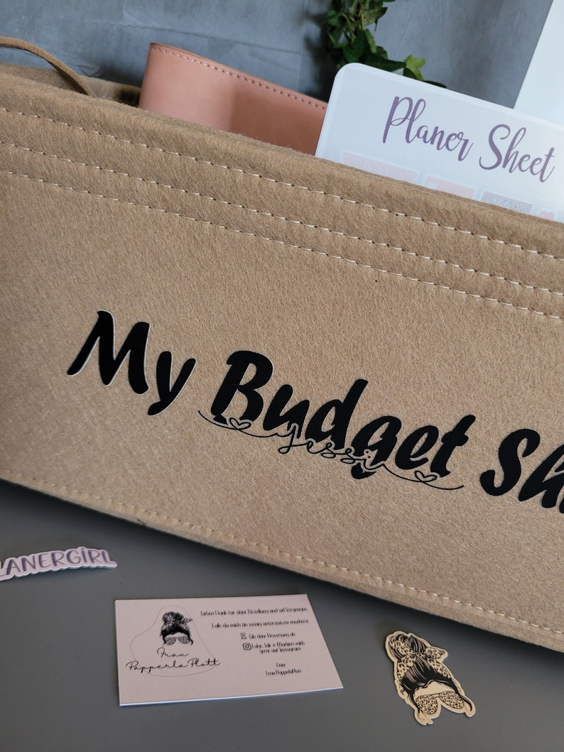 Organizer Filz My Budget Shi, Schreibtisch Organizer, Budgetorganizer, Taschenorganizer, Personalisiert Bild 4