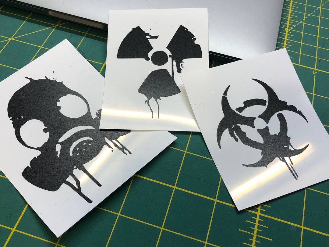 Biohazard Decal Pack, Laptop Decal, Car Decal, MacBook Decal, Gas Mask ...