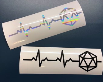 D20 Life Decal, Car Decal, Glass Decal, Vinyl Stickers, Laptop Vinyl Decals, Stickers DnD, RPG, Critical Role