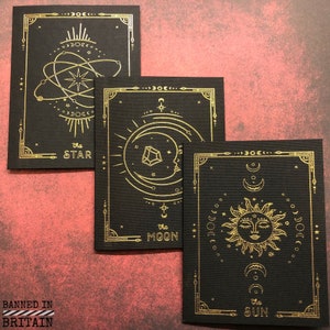 Tarot Grußkarte, handgefertigte Karte, Grußkarte & Umschlag, Gothic Karte, Goth Karte, Folienkarte, Witchy, Esoterik, Tarot, Mystik