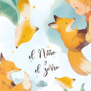 El Niño y el Zorro | 40 Papeles para Scrapbook | Formato A4 y Cuadrado | Descarga Digital”