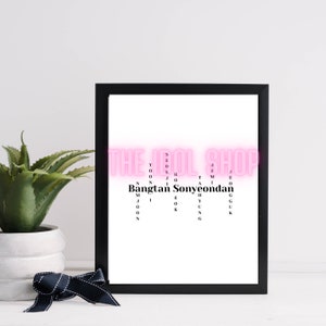 Bangtan Sonyeondan, BTS Poster, ARMY BTS Printable, Art Print Download, home Decor, Korean K pop Poster, Kpop