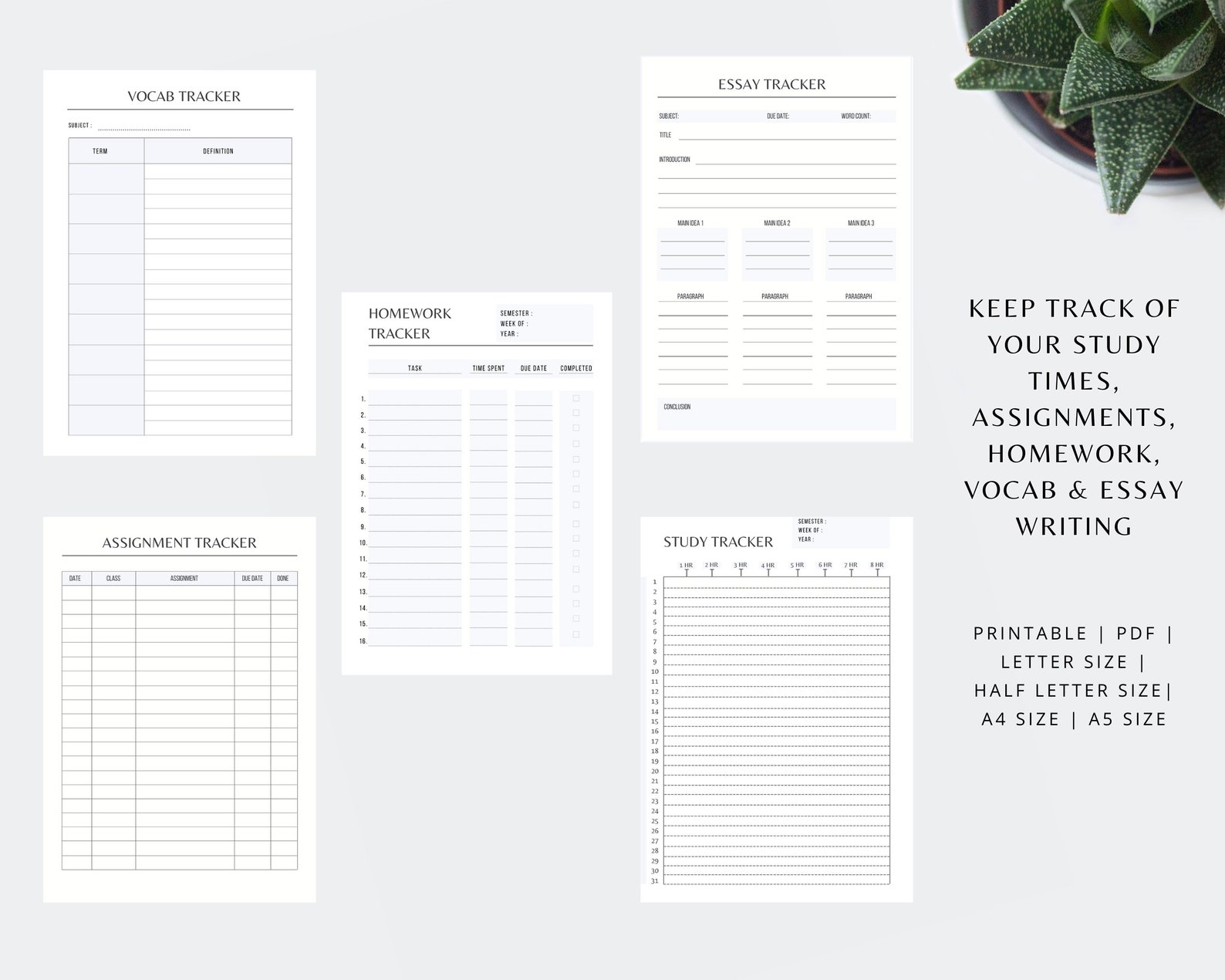 Student Planner Printable Academic Planner Printable Study | Etsy