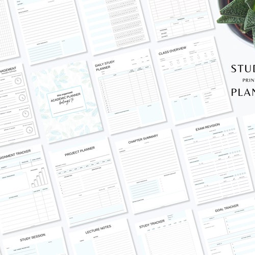 Student Planner Printable Academic Planner Printable Study Etsy