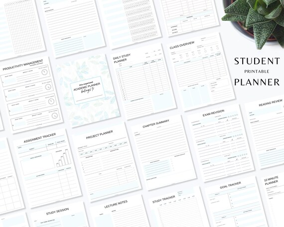 Student Planner Printable Academic Planner Printable Study - Etsy