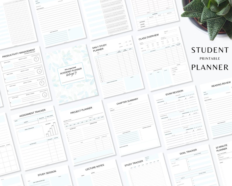 Student Planner Printable Academic Planner Printable Study Etsy India