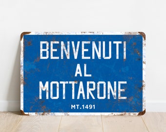 Mottarone - Panneau de cyclisme de style vintage - Cadeau pour cycliste