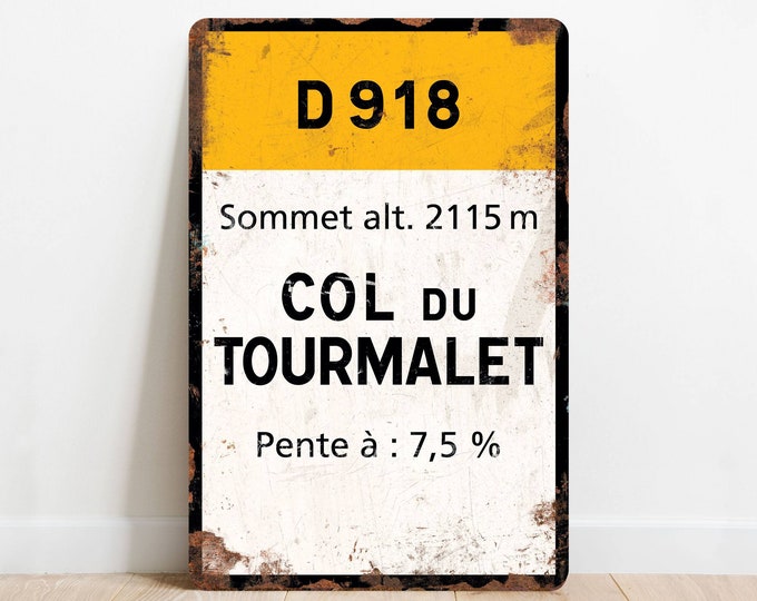 Col du Tourmalet - Vintage Style Tour de France Fietsbord - Cadeau voor fietser