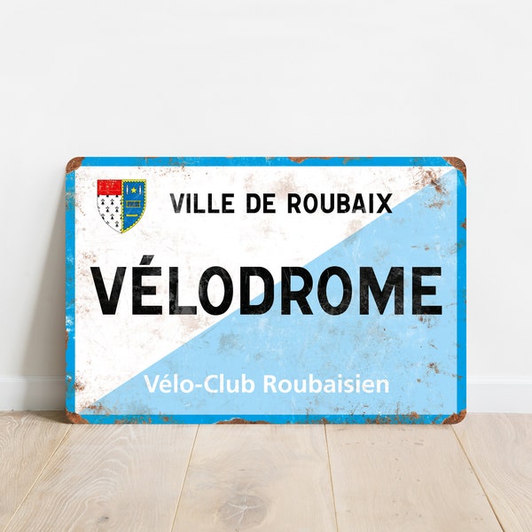 Roubaix Velodrome - Parijs vintage stijl - Roubaix-fietsbord - cadeau voor fietser