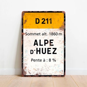 Alpe d'Huez - Tour de France in stile vintage Fietsbord - Cadeau voor fietser
